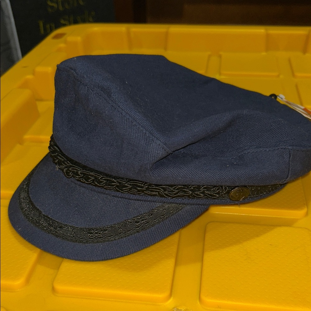 NWT Batela navy cotton captains hat